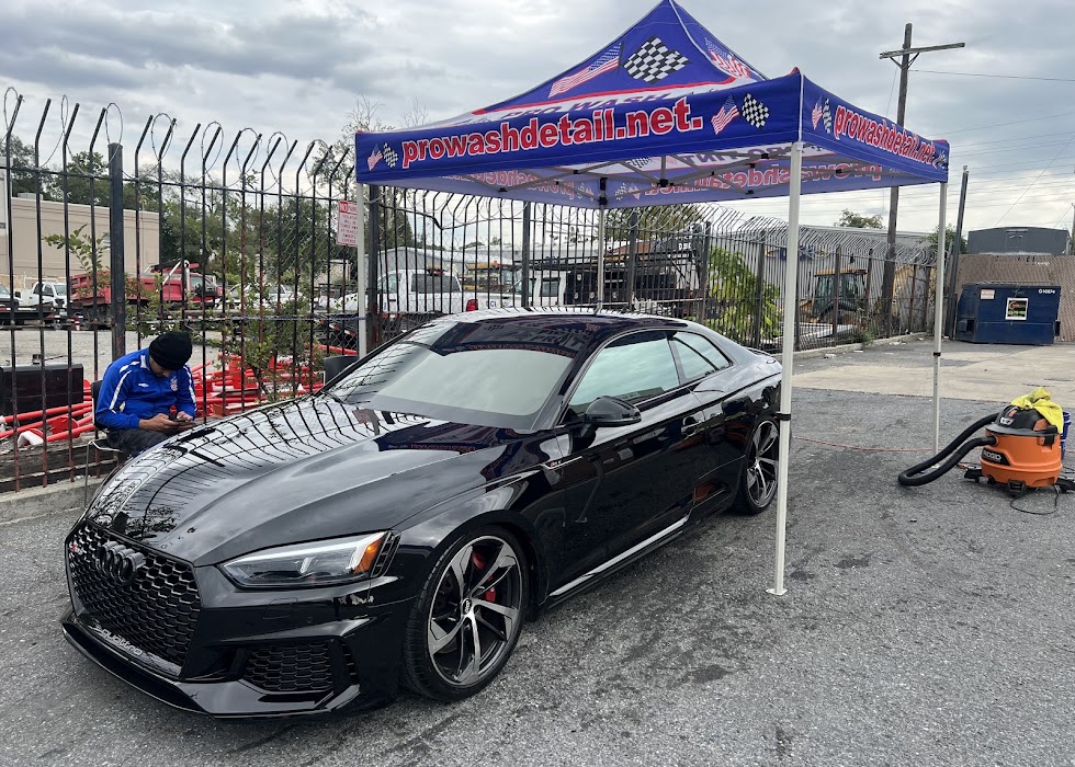 Black Audi RS5 hand washed to a swirl-free finish at Pro Wash, 1329 Kenilworth Ave NE