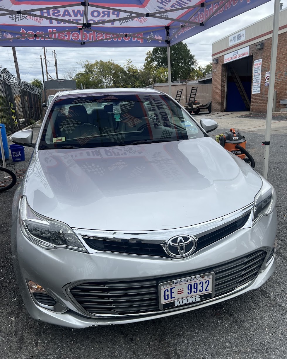 Toyota Avalon with a glossy paint finish after an exterior detail at Pro Wash, Washington DC